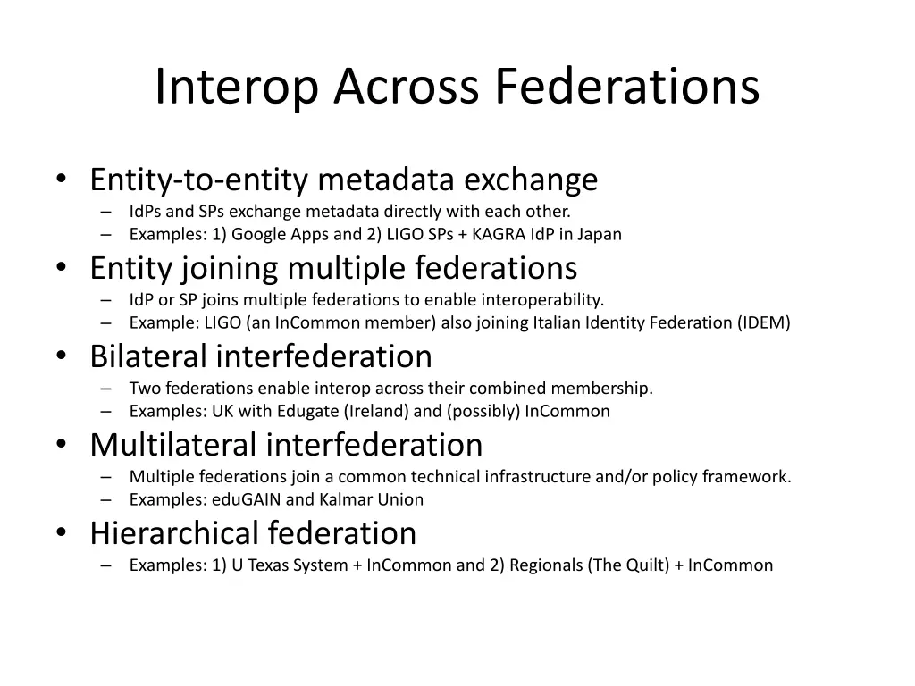 interop across federations