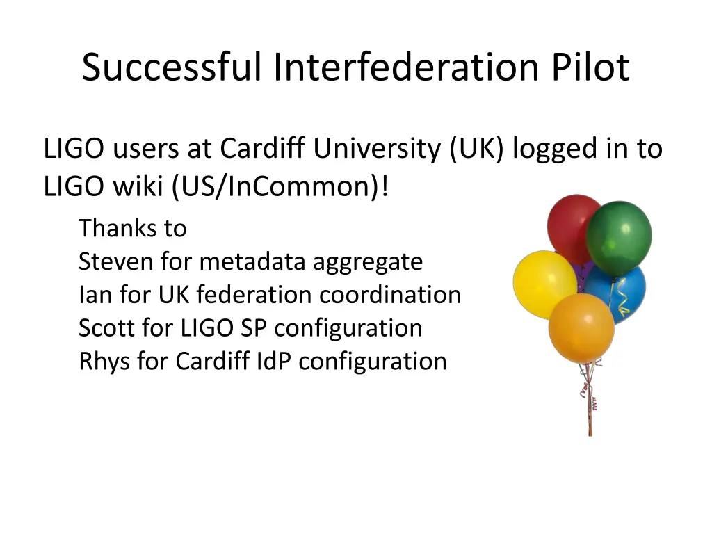 successful interfederation pilot