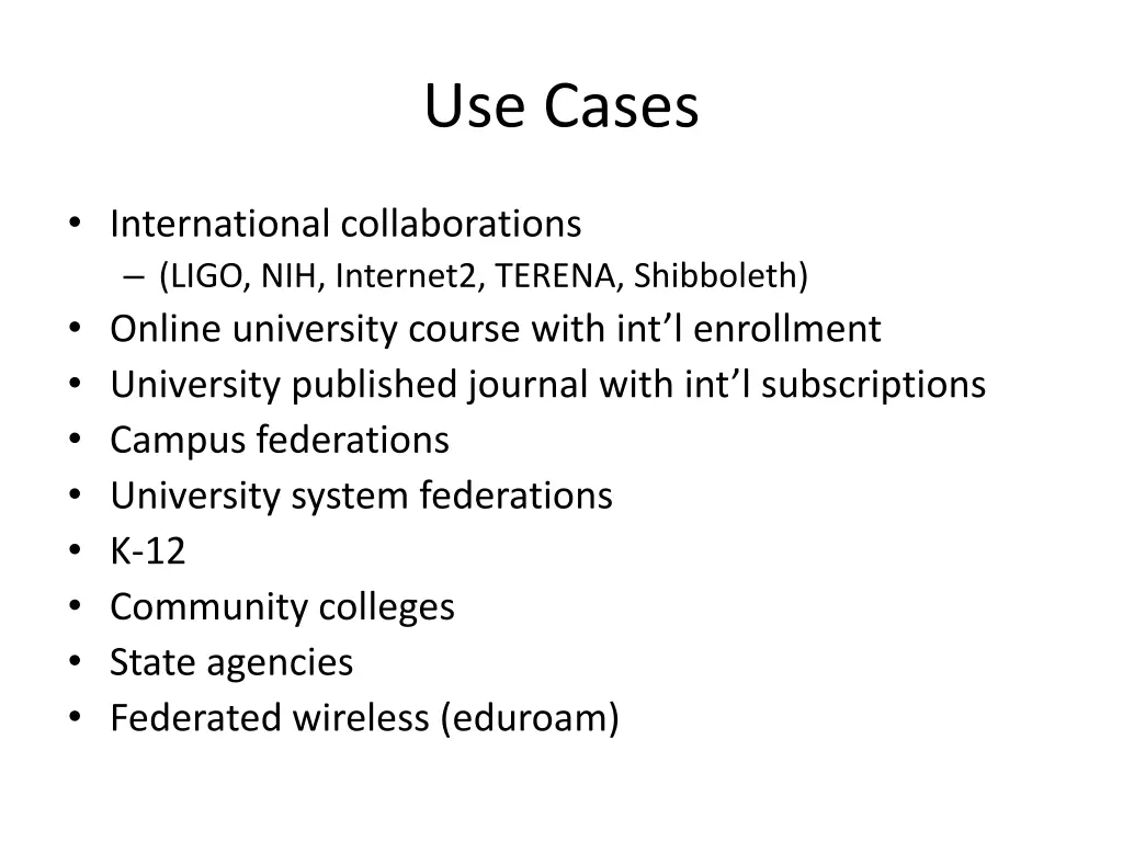 use cases