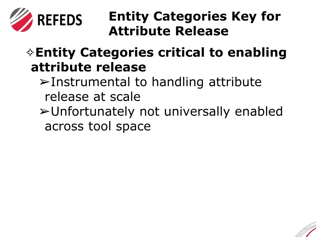 entity categories key for attribute release