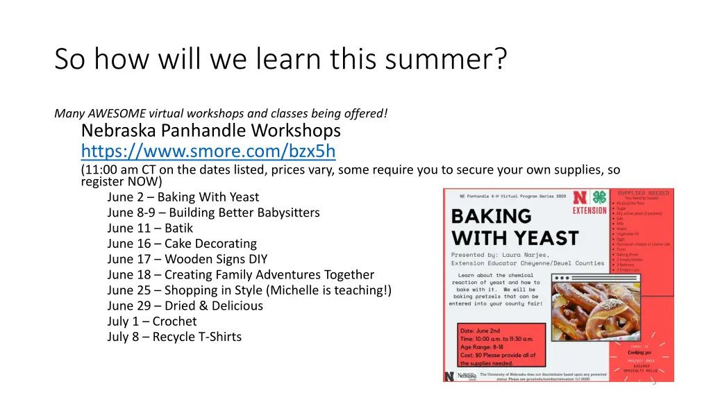 so how will we learn this summer 1