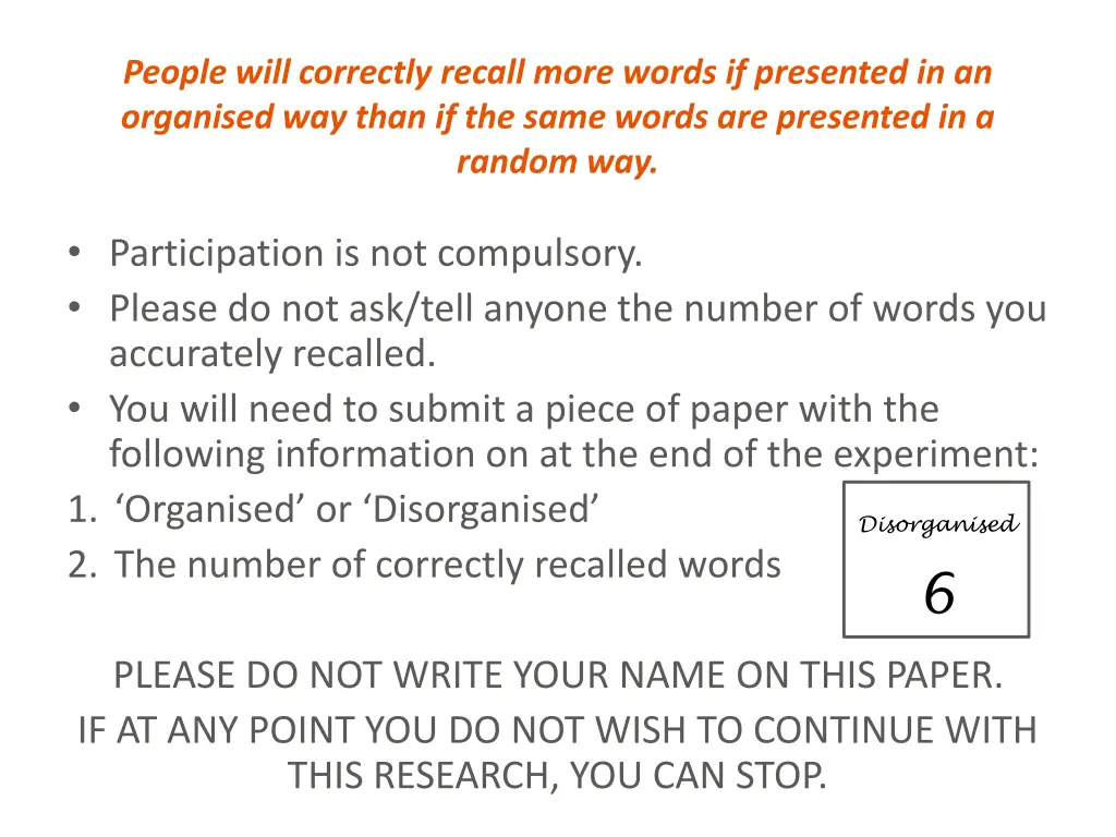 people will correctly recall more words