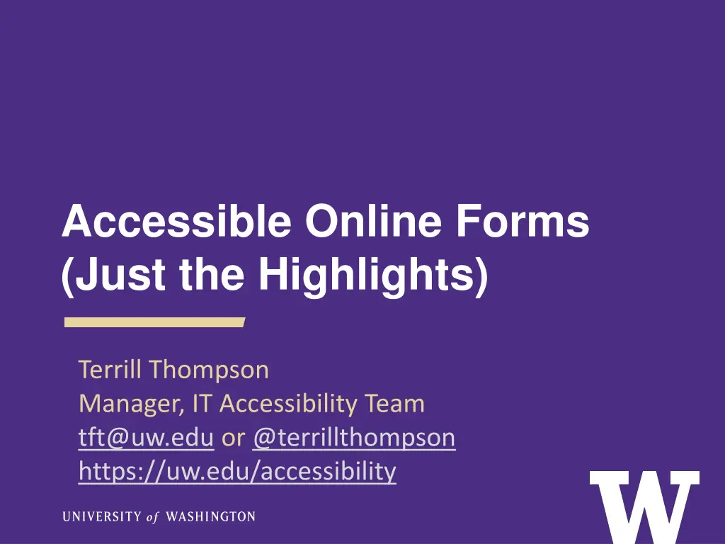 accessible online forms just the highlights
