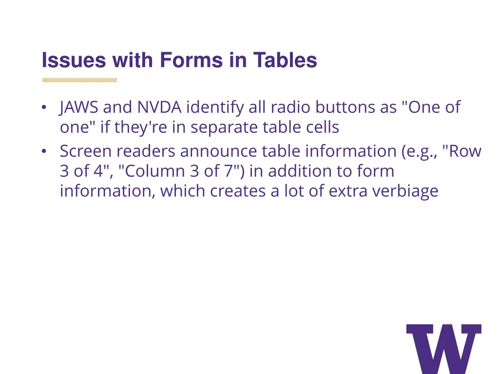 issues with forms in tables