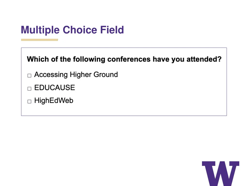 multiple choice field