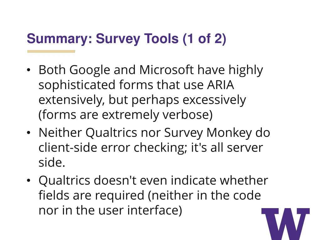 summary survey tools 1 of 2