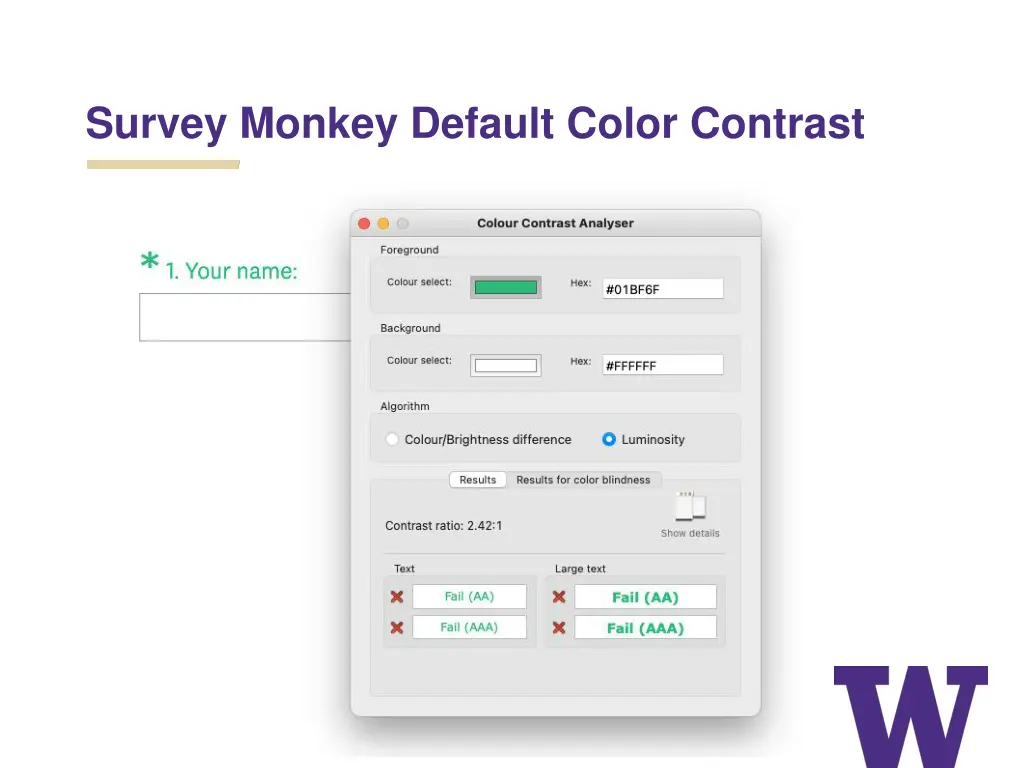 survey monkey default color contrast