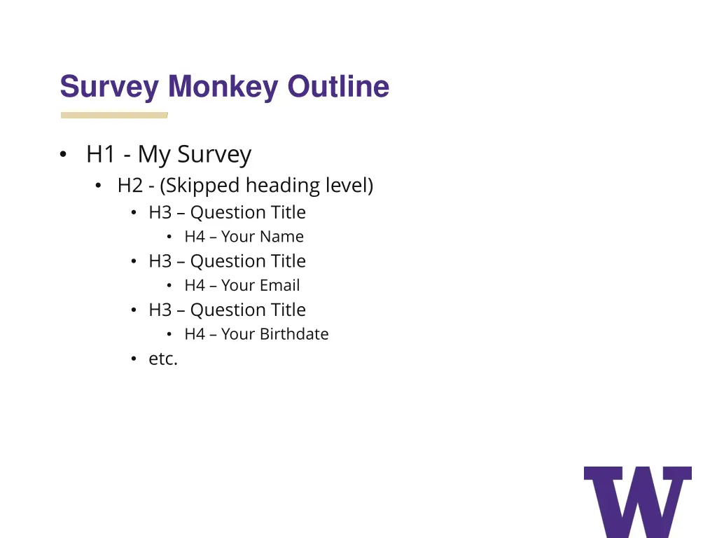 survey monkey outline