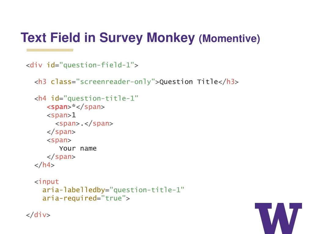 text field in survey monkey momentive