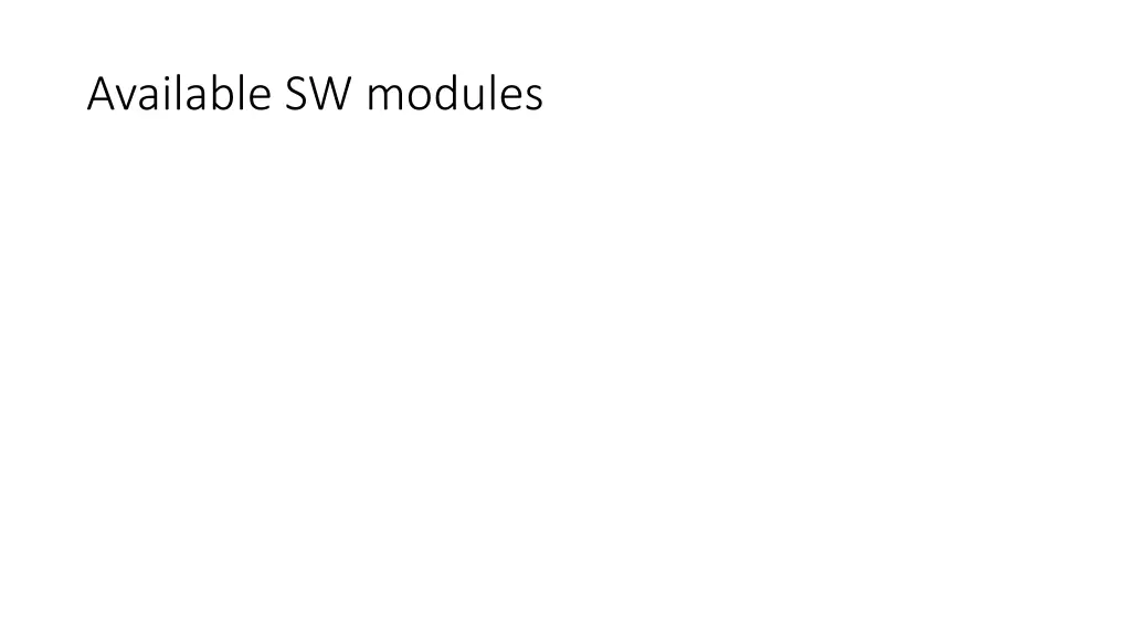 available sw modules