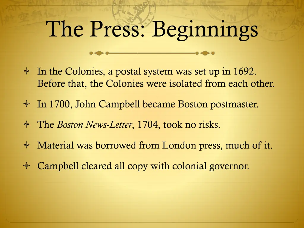 the press beginnings 11