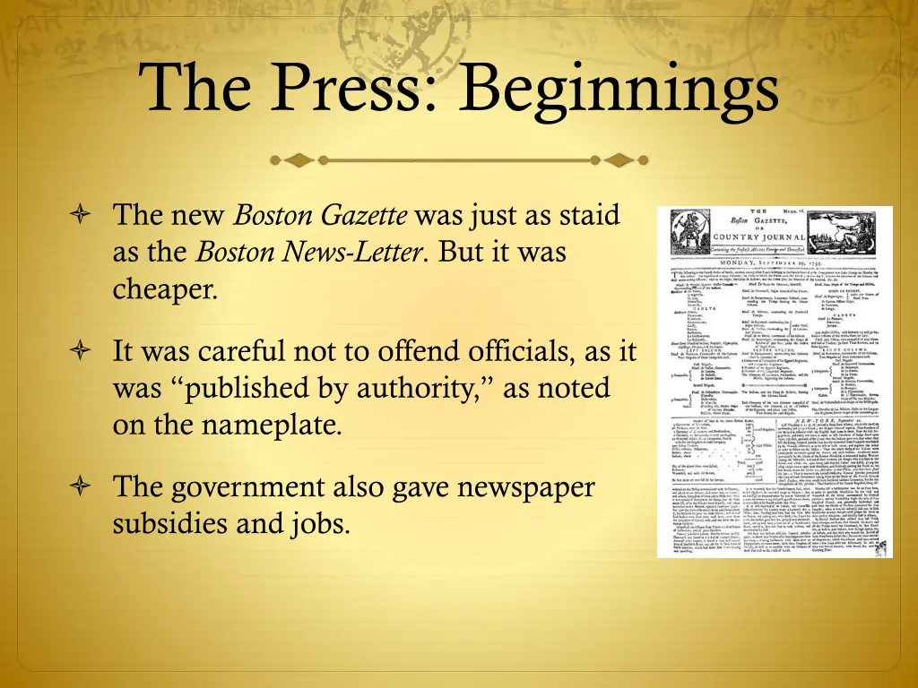 the press beginnings 14