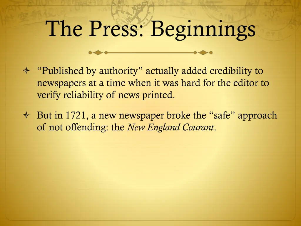 the press beginnings 15