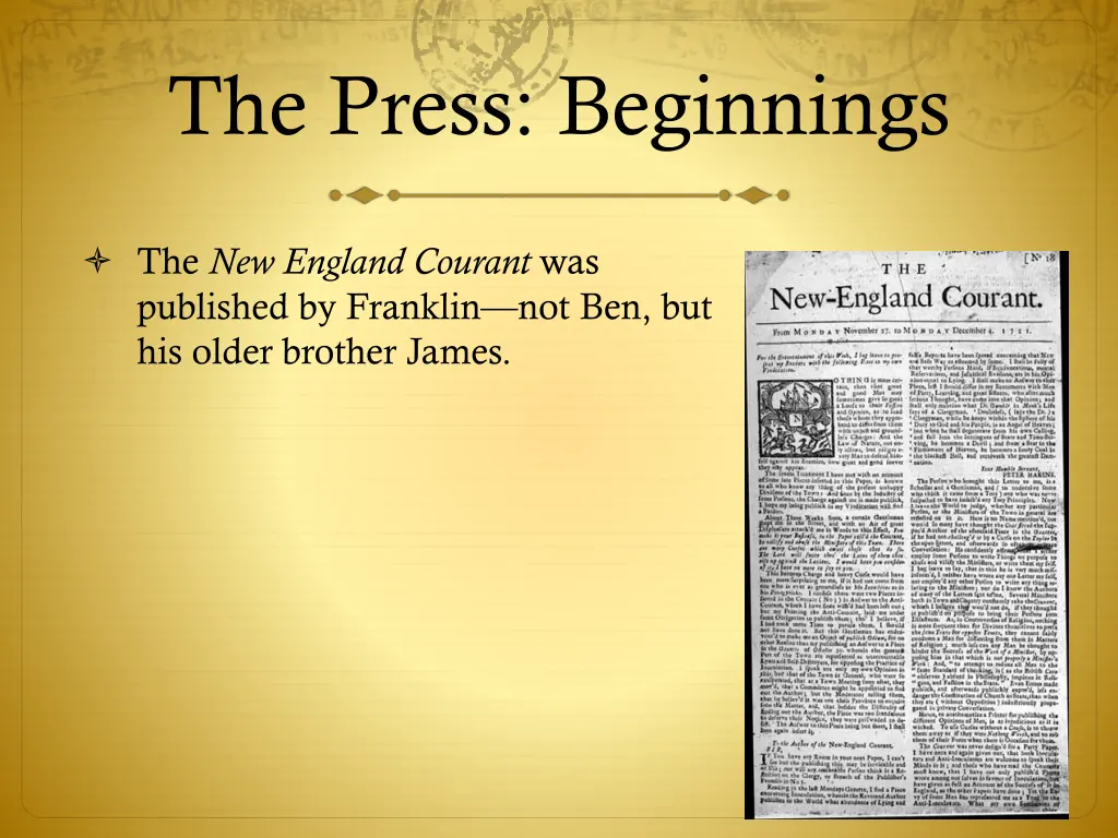 the press beginnings 16