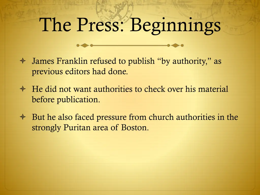 the press beginnings 20