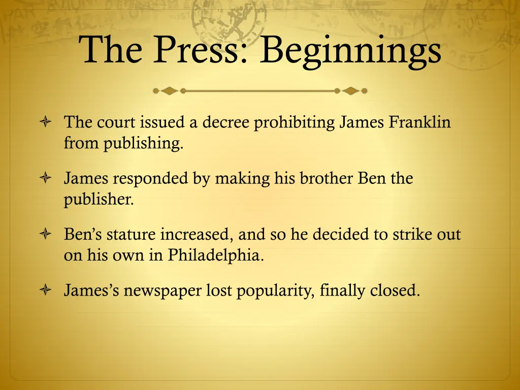 the press beginnings 24