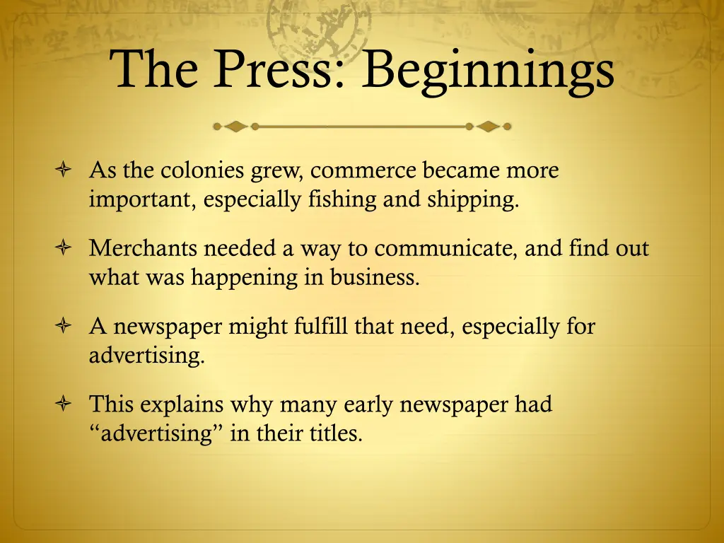 the press beginnings 3