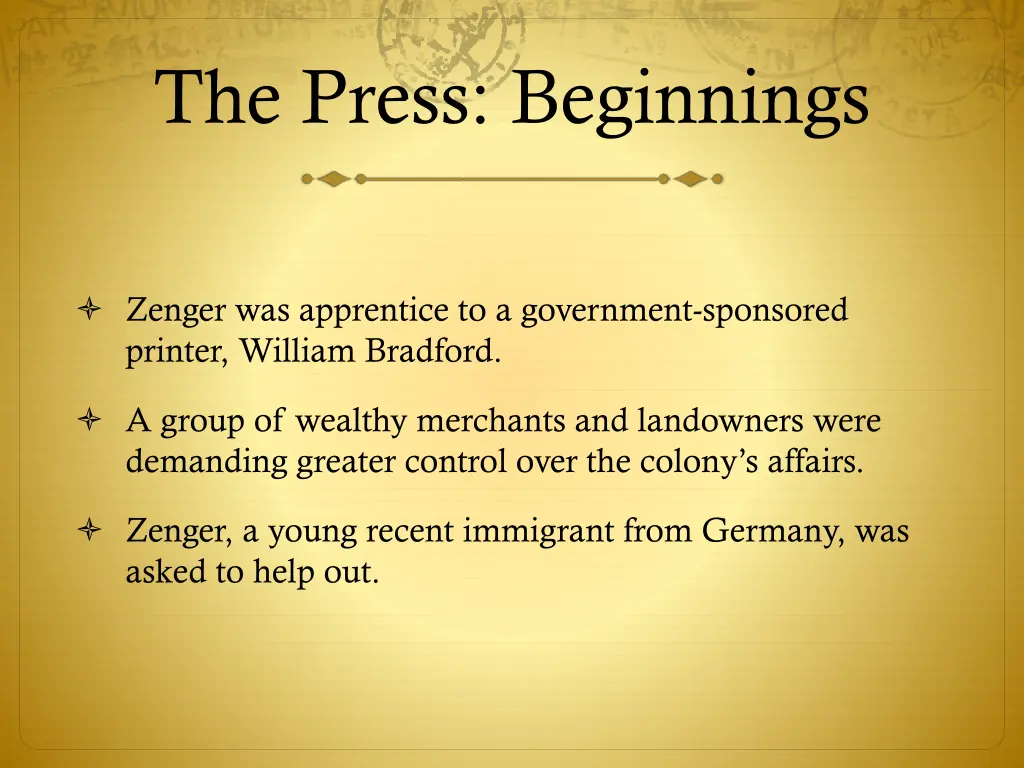 the press beginnings 31