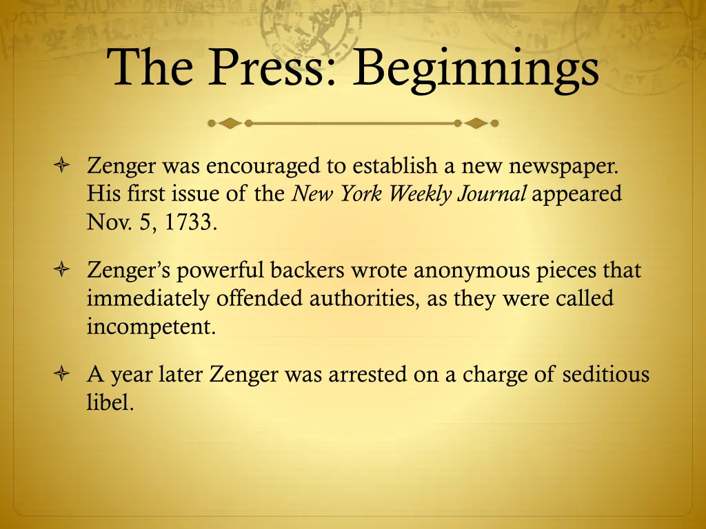 the press beginnings 32