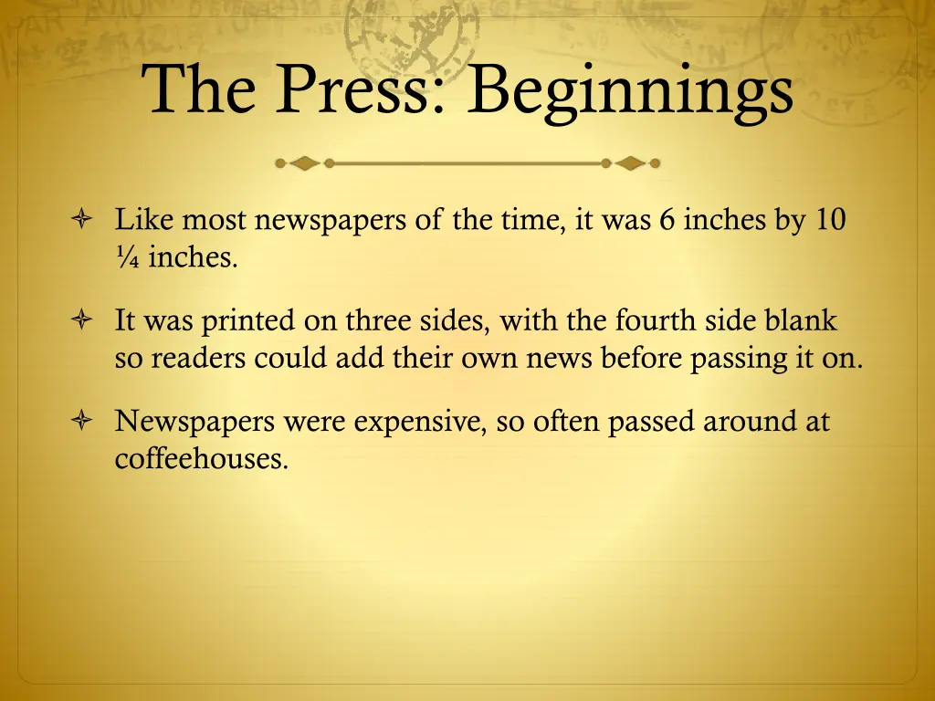 the press beginnings 6