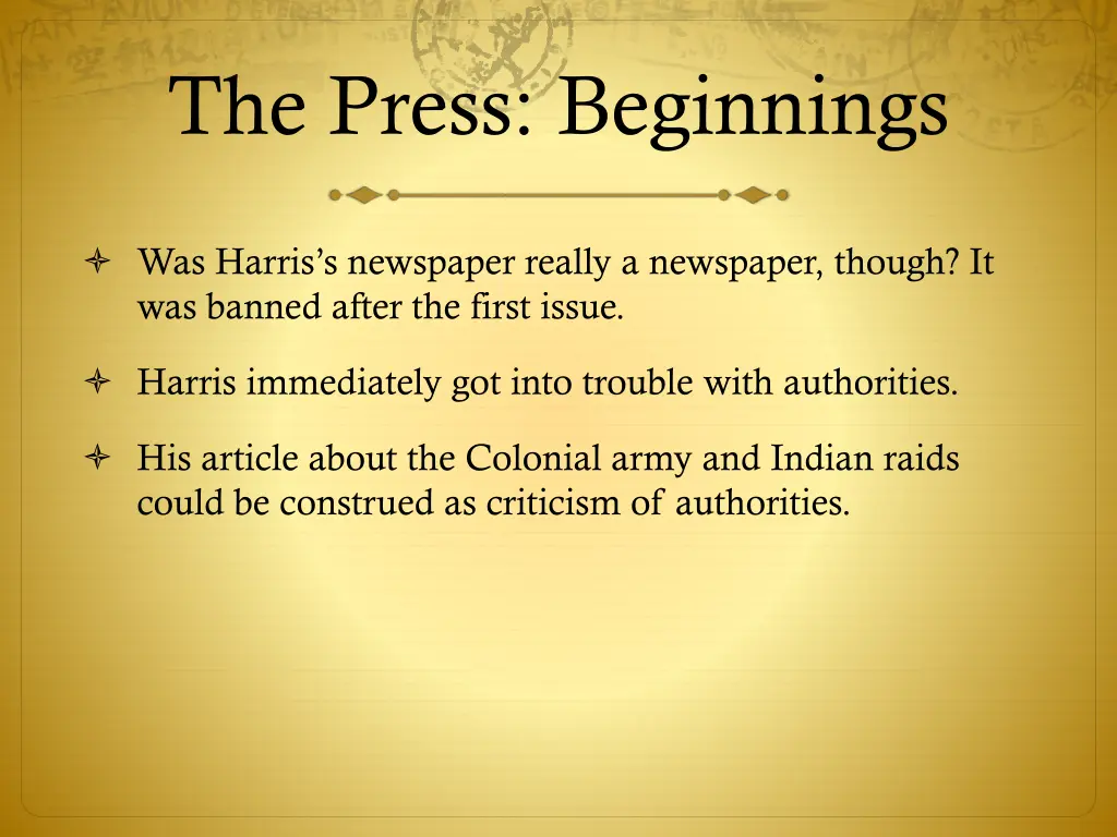 the press beginnings 7