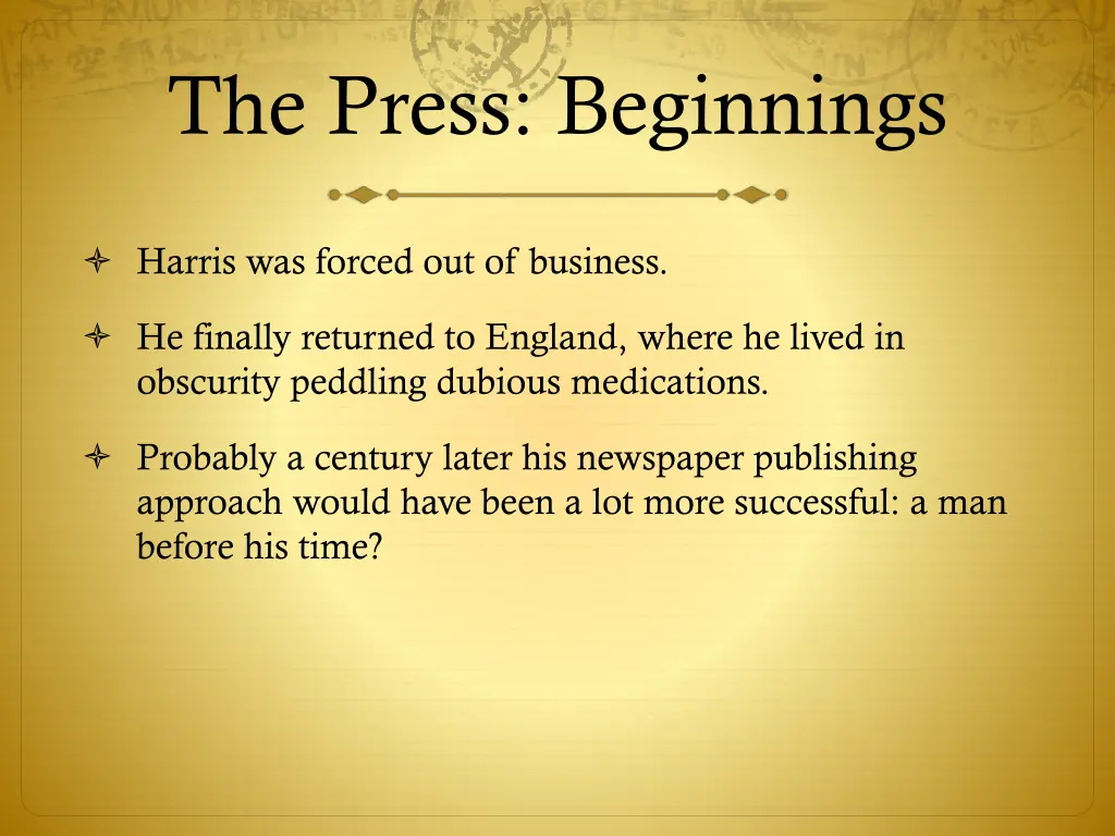 the press beginnings 9
