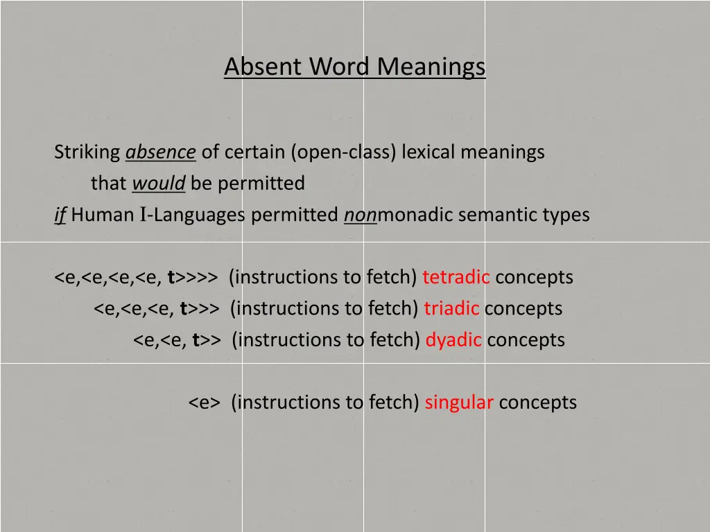absent word meanings