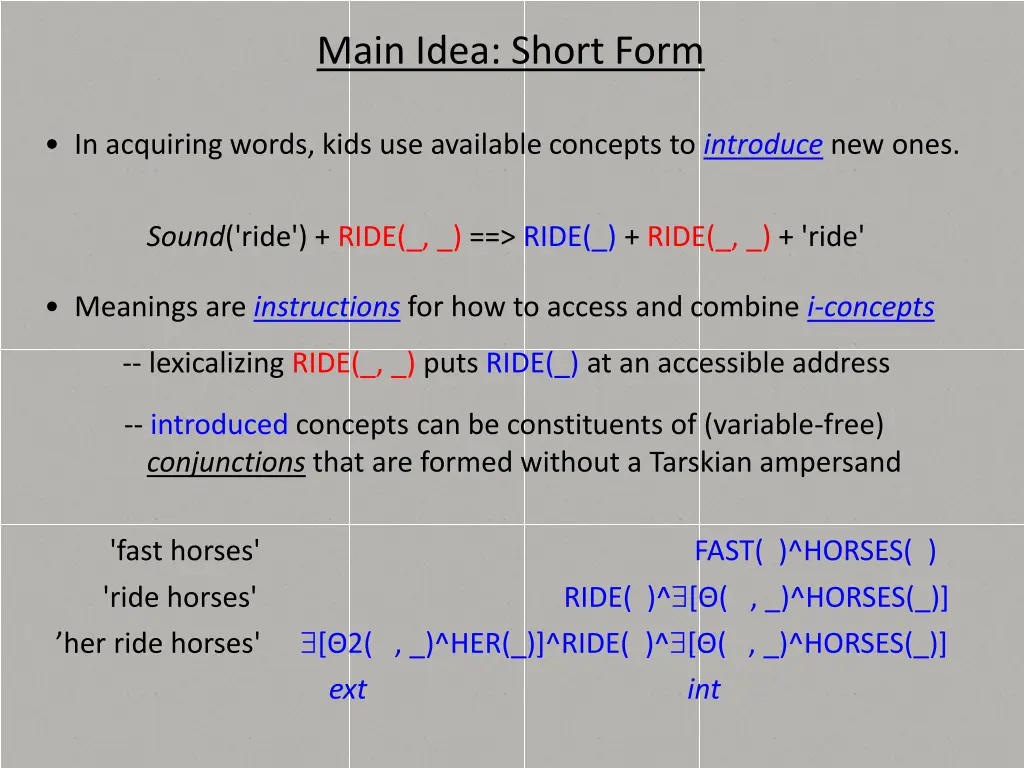 main idea short form 1