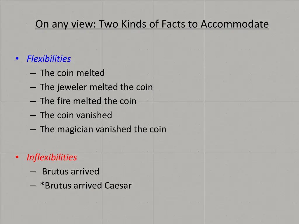 on any view two kinds of facts to accommodate 1