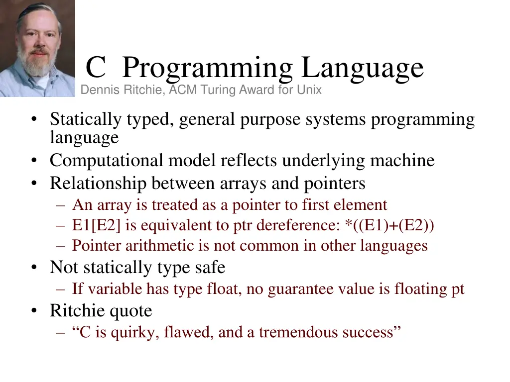 c programming language dennis ritchie acm turing
