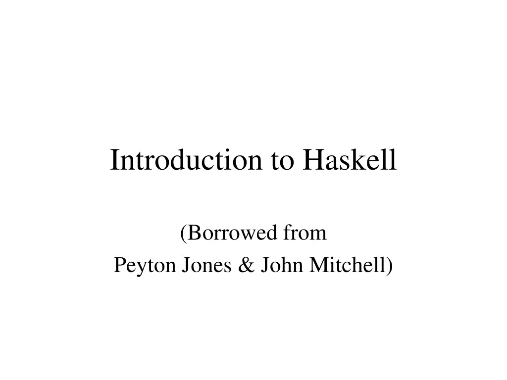 introduction to haskell