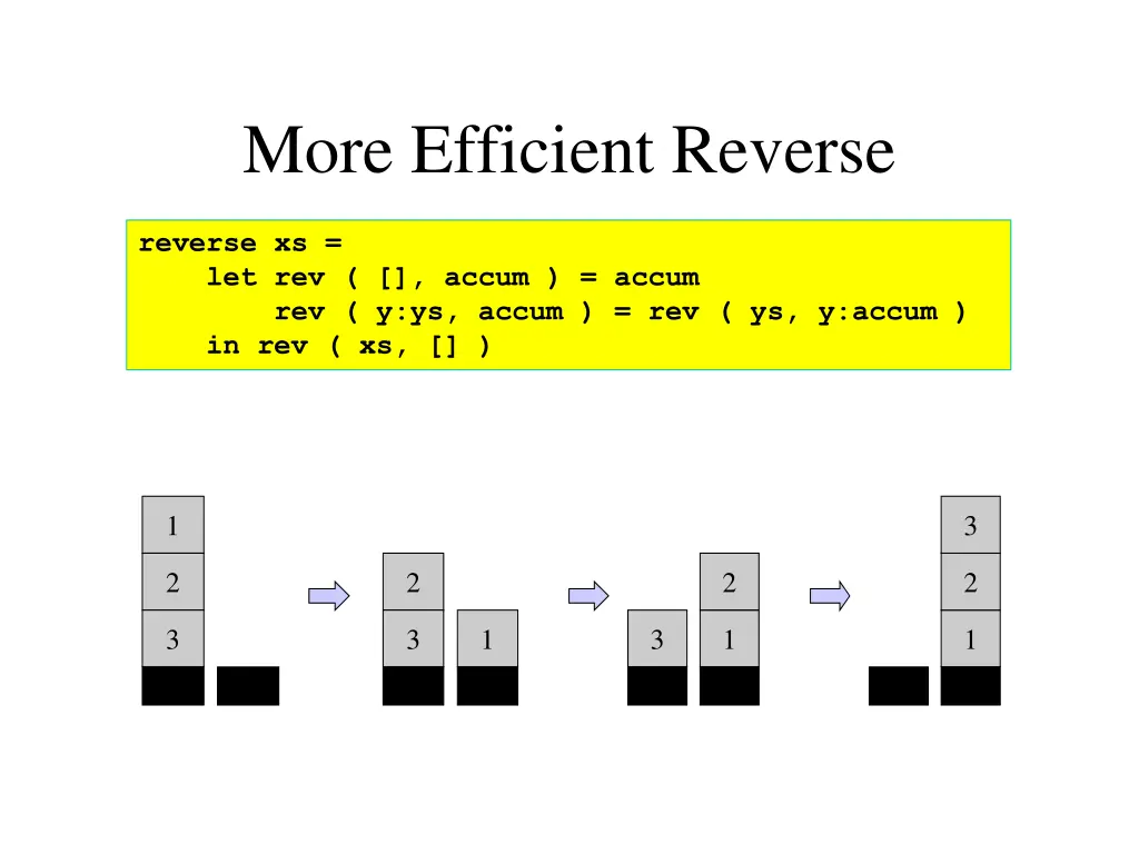 more efficient reverse