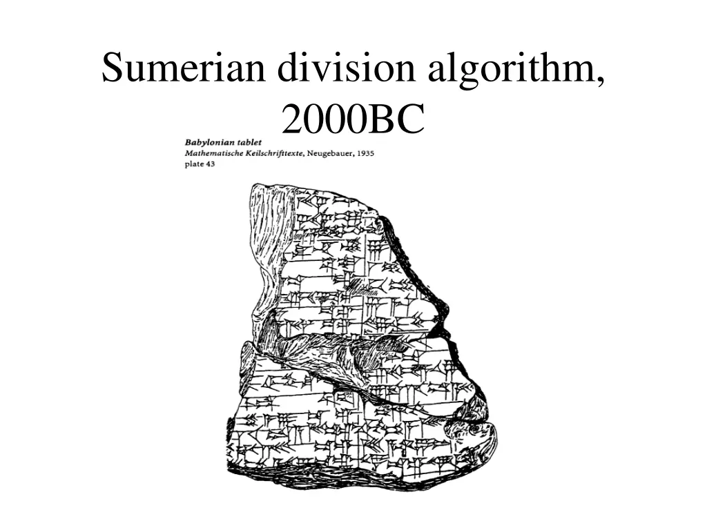sumerian division algorithm 2000bc