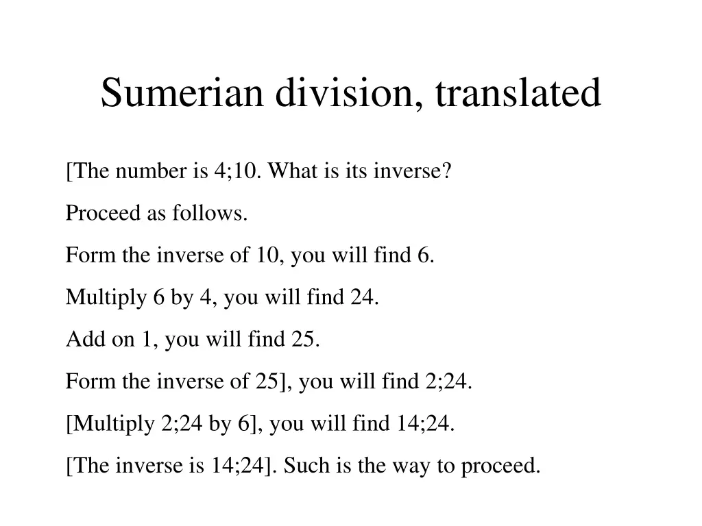 sumerian division translated
