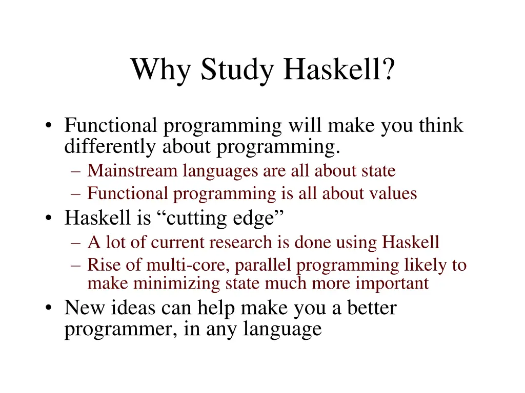 why study haskell 1