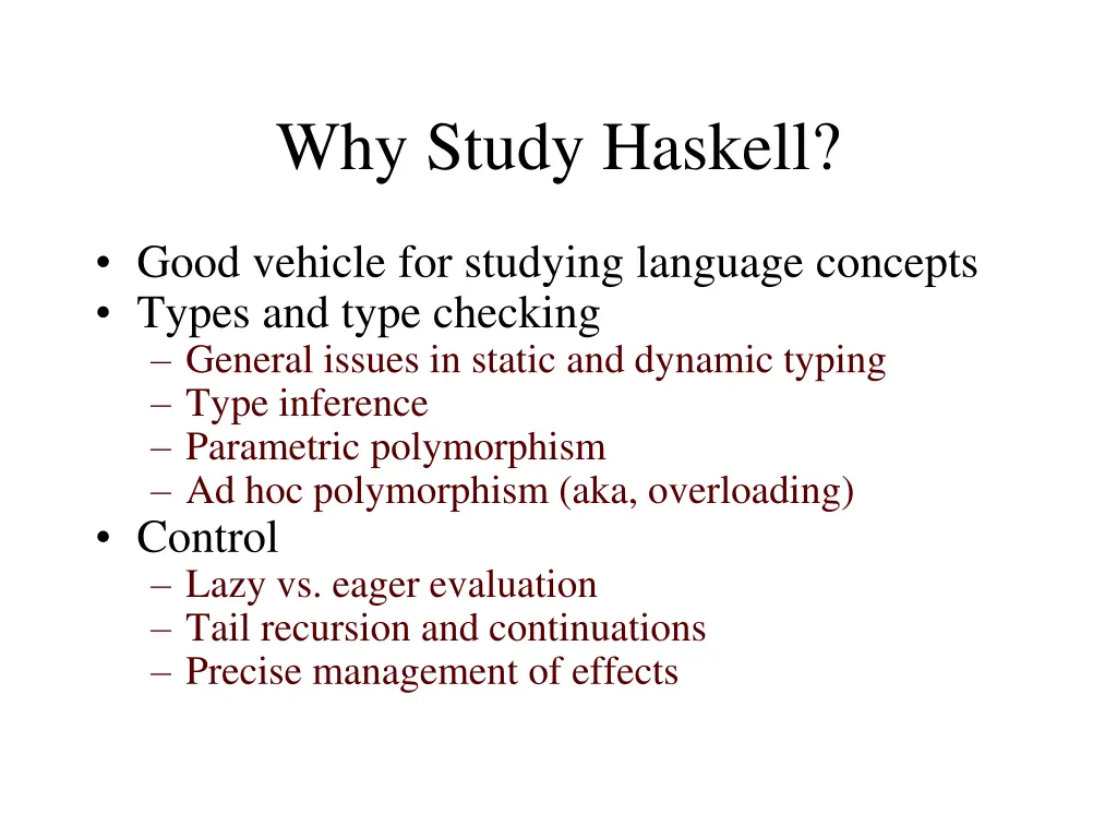 why study haskell
