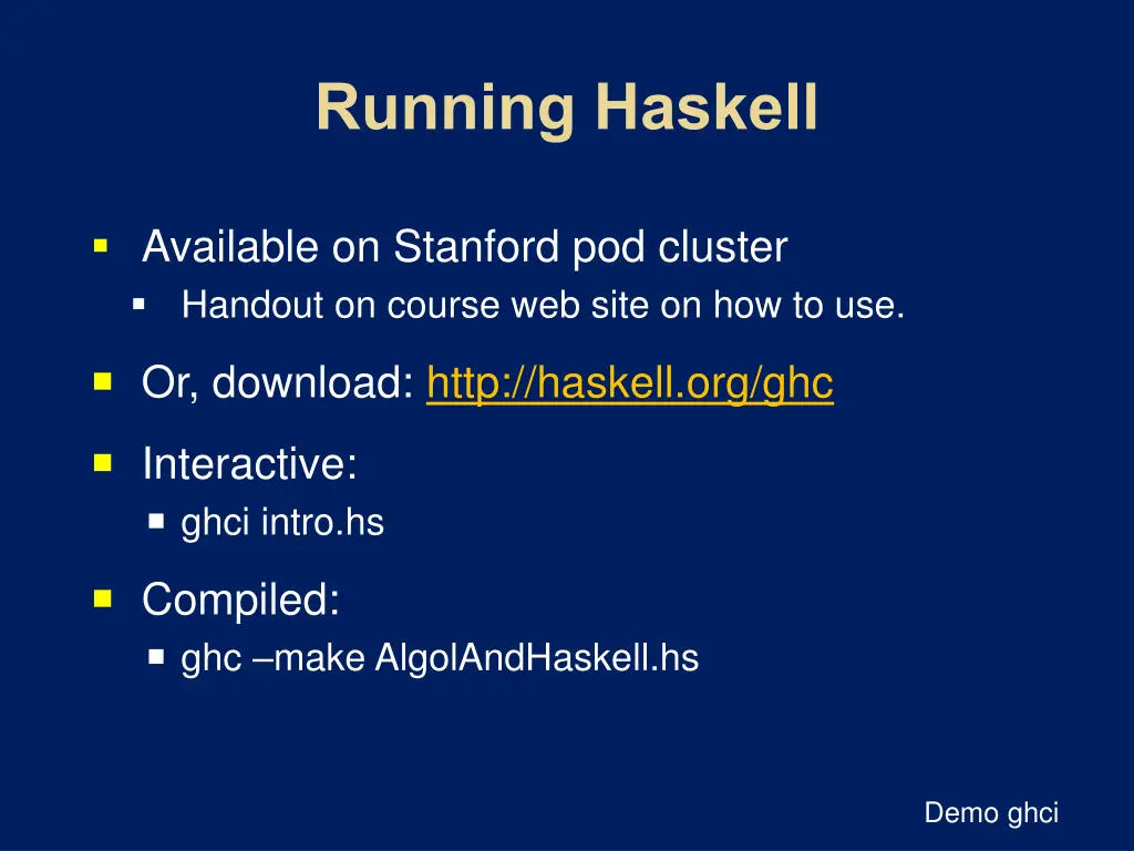 available on stanford pod cluster handout