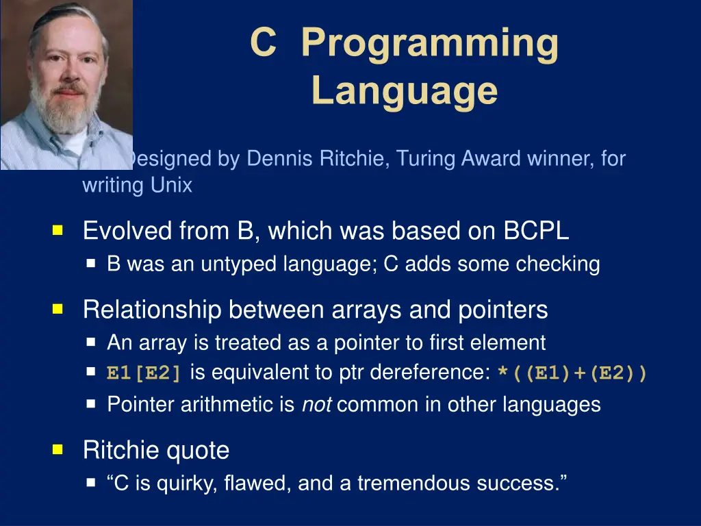 designed by dennis ritchie turing award winner
