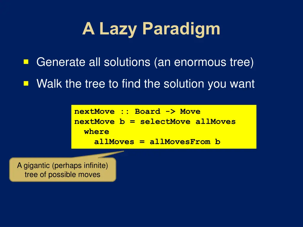 generate all solutions an enormous tree