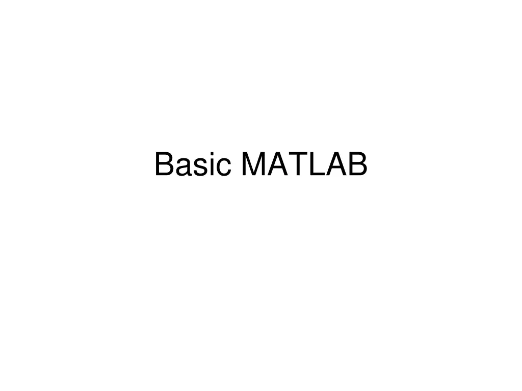 basic matlab