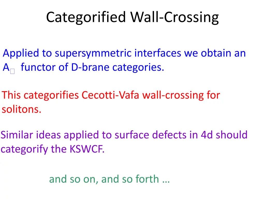 categorified wall crossing