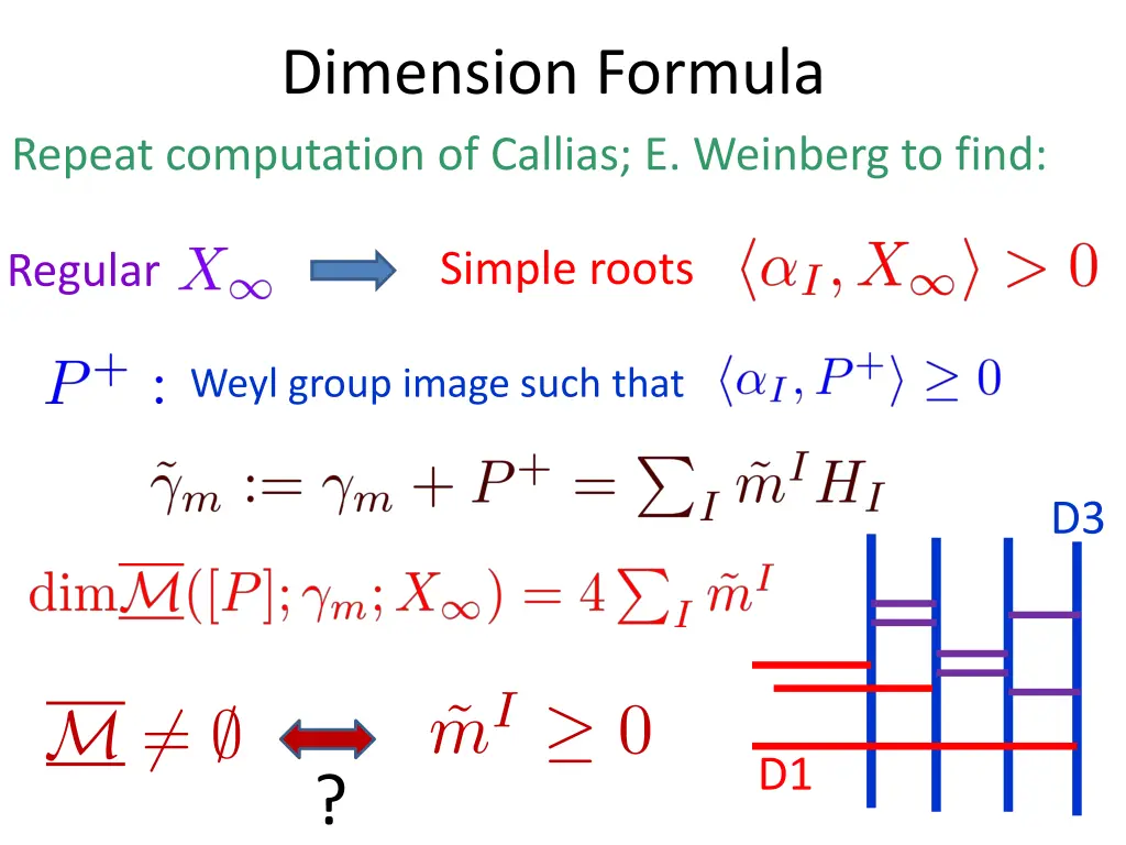 dimension formula repeat computation of callias