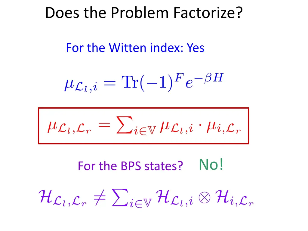 does the problem factorize