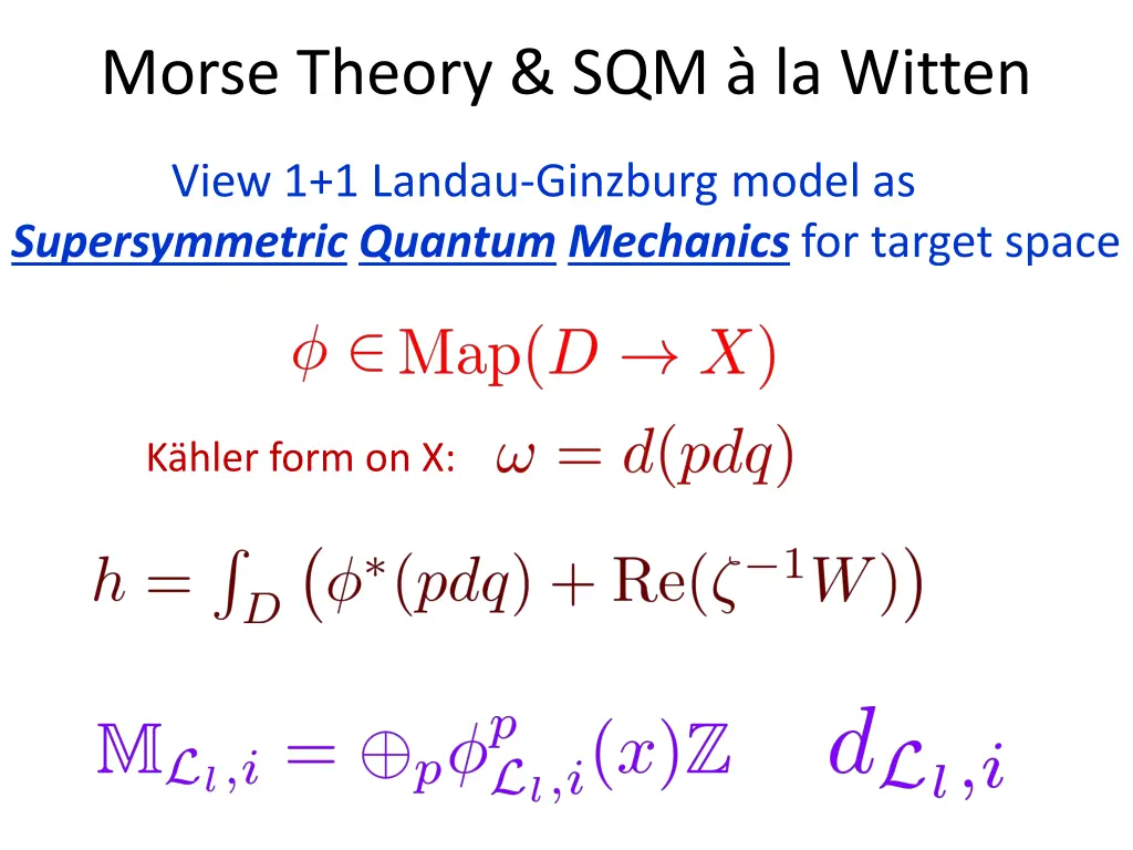 morse theory sqm la witten