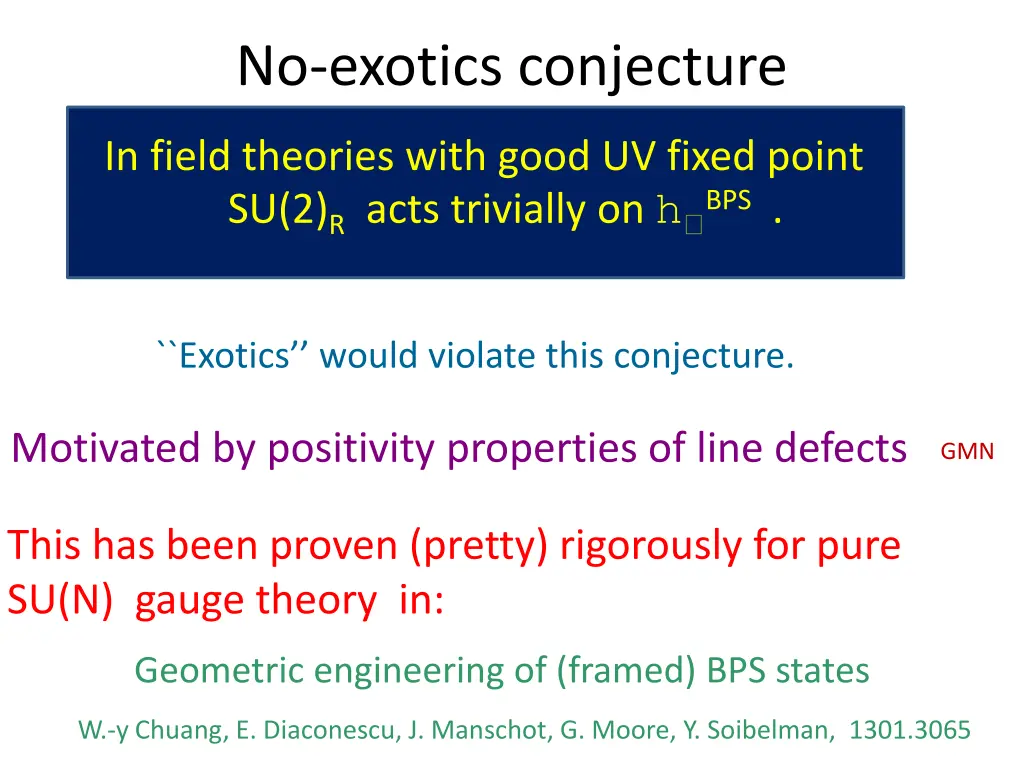 no exotics conjecture