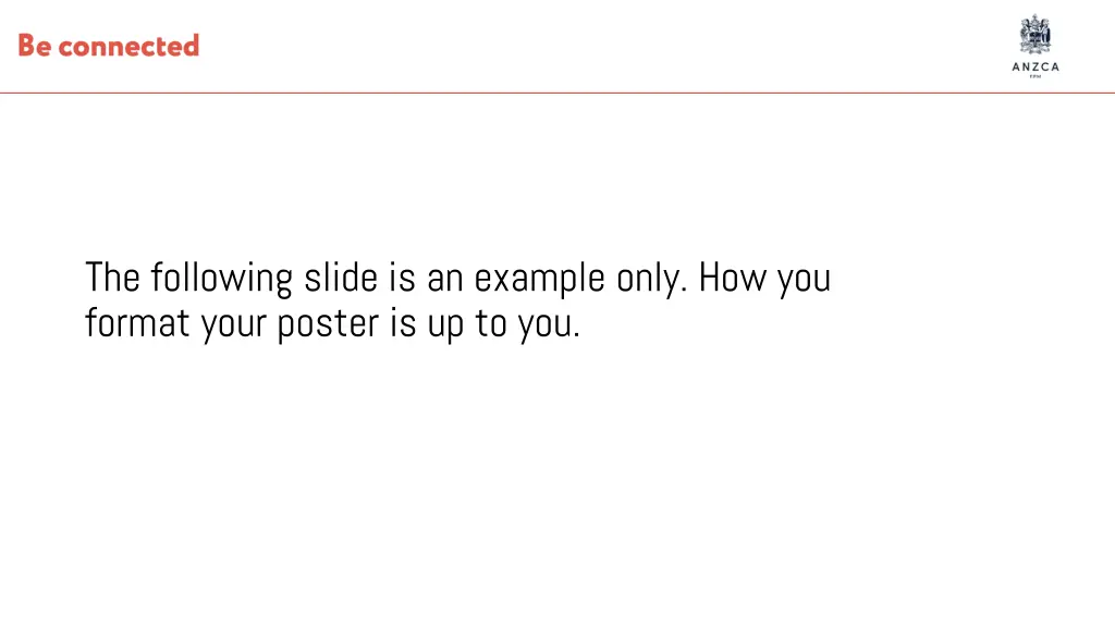the following slide is an example only