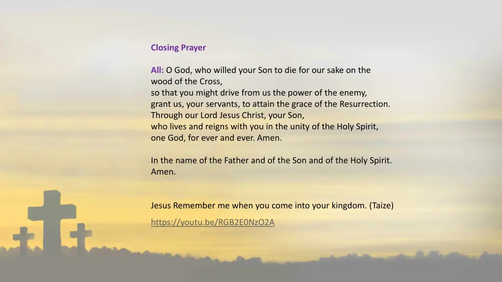 closing prayer