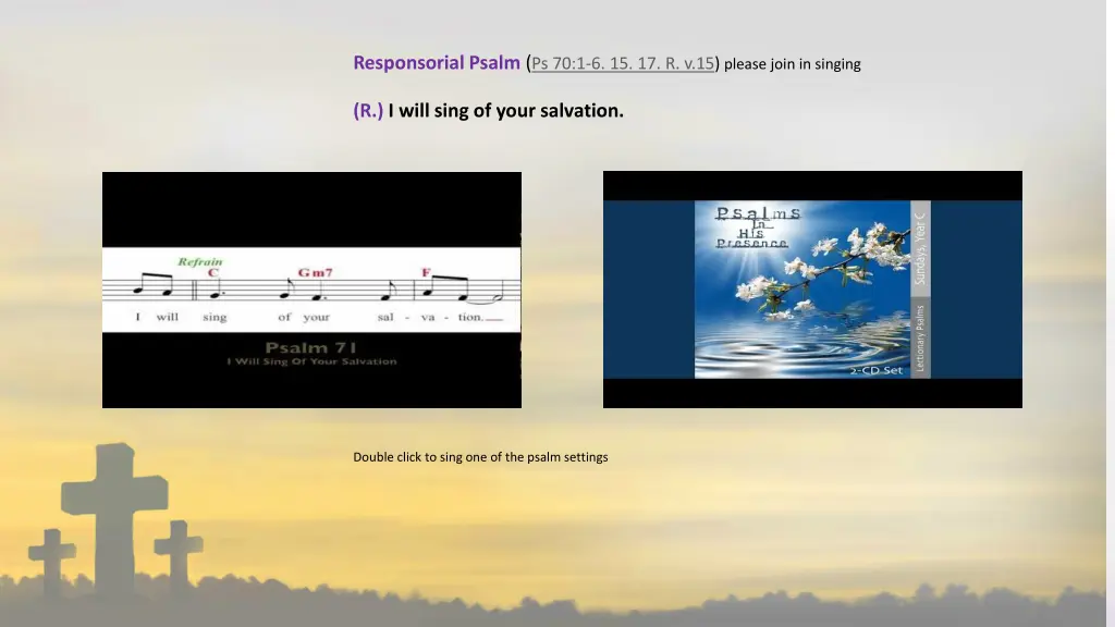 responsorial psalm ps 70 1 6 15 17 r v 15 please