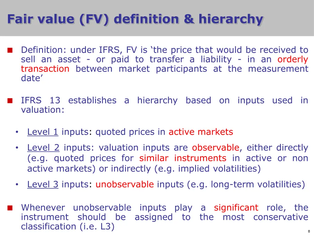 fair value fv definition hierarchy