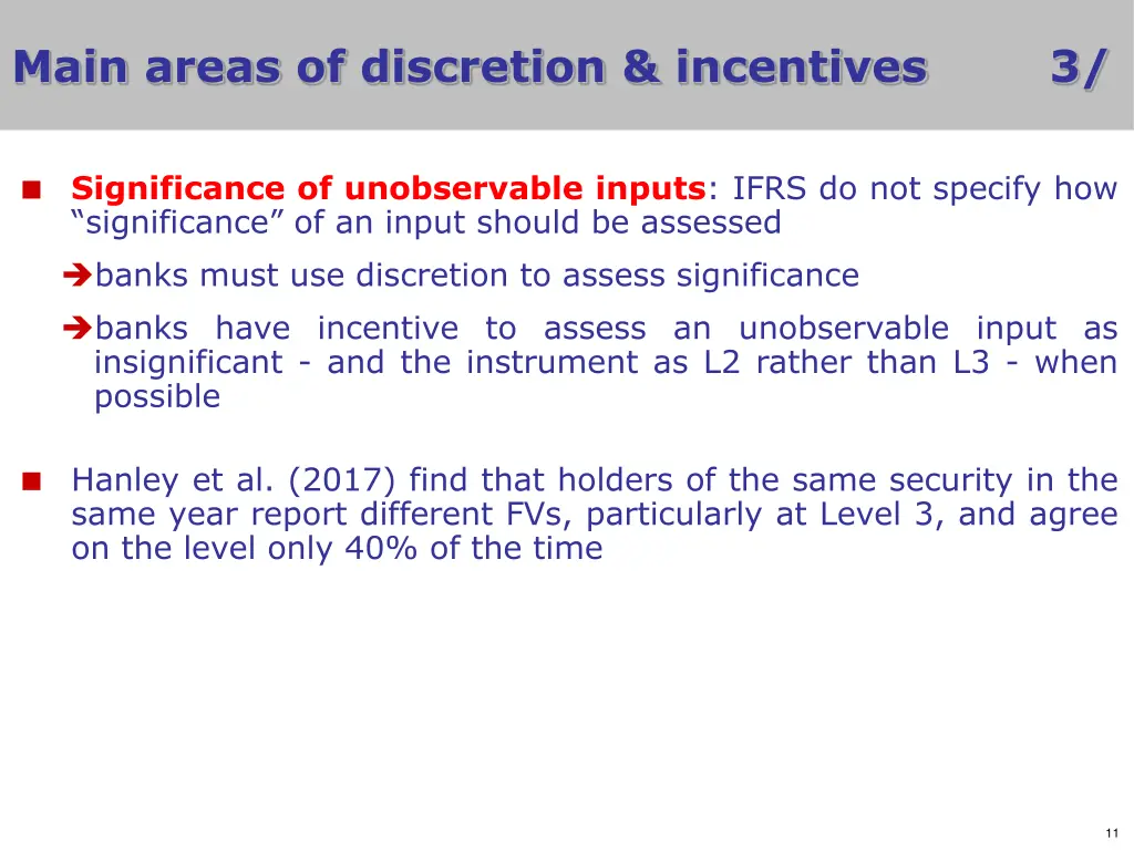 main areas of discretion incentives 2
